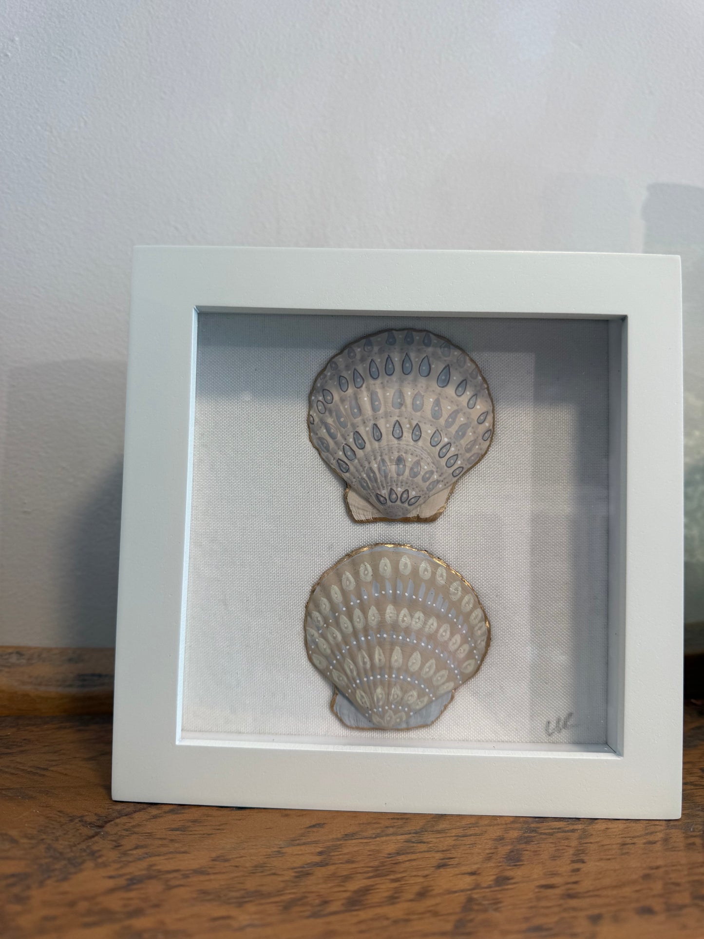 Framed painted shell 6x6