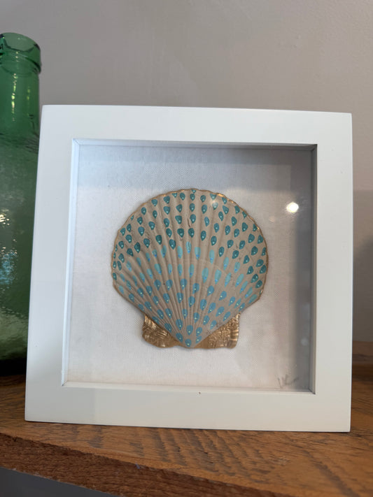 Framed painted shell 6x6