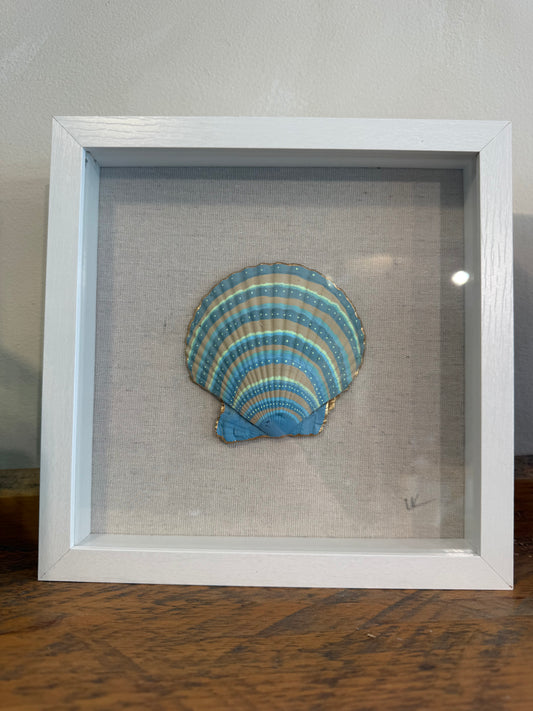 Hand Painted Shell - Framed Art 9x9