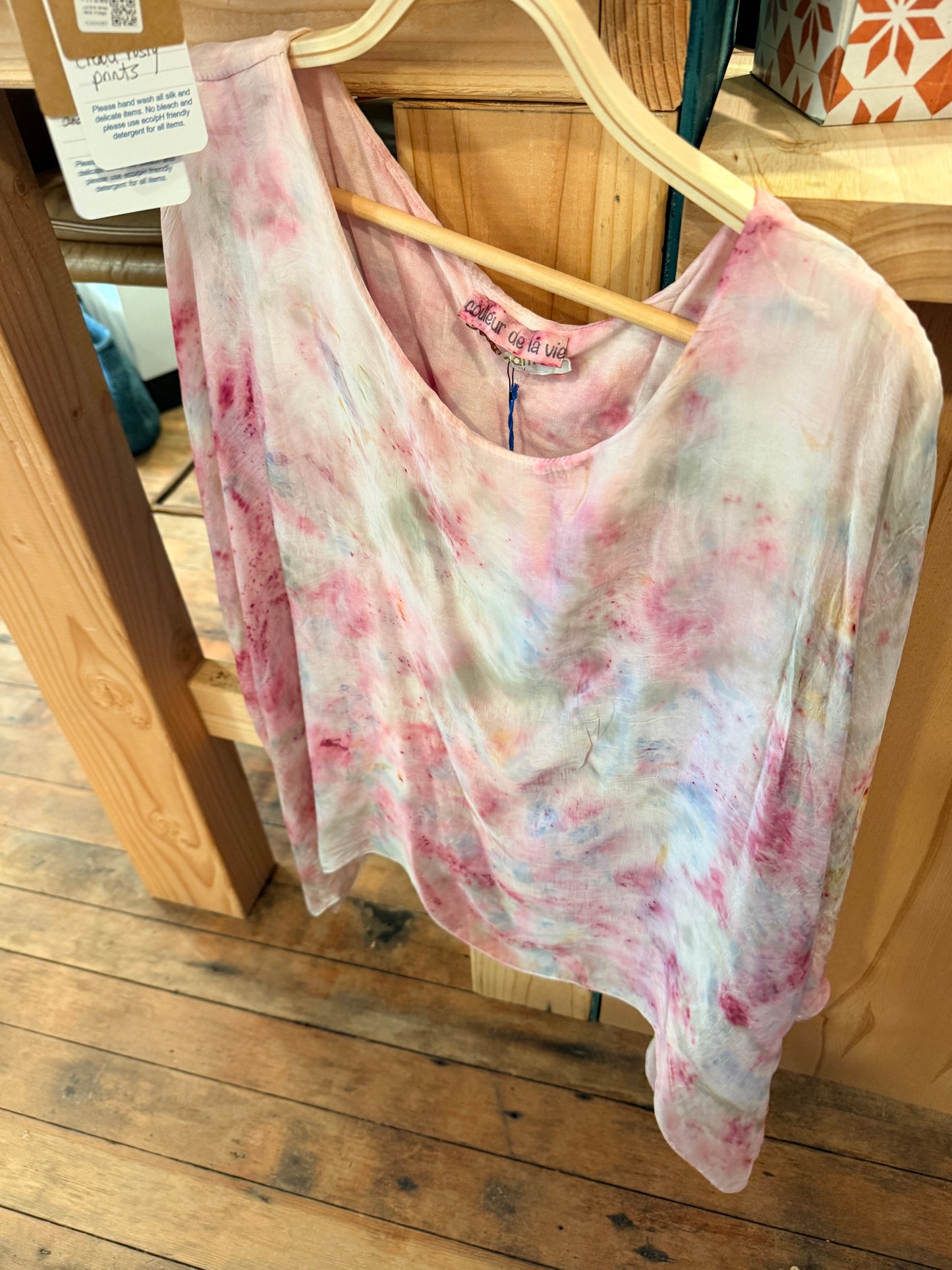 Scoop Neck Silk Top - botanically dyed