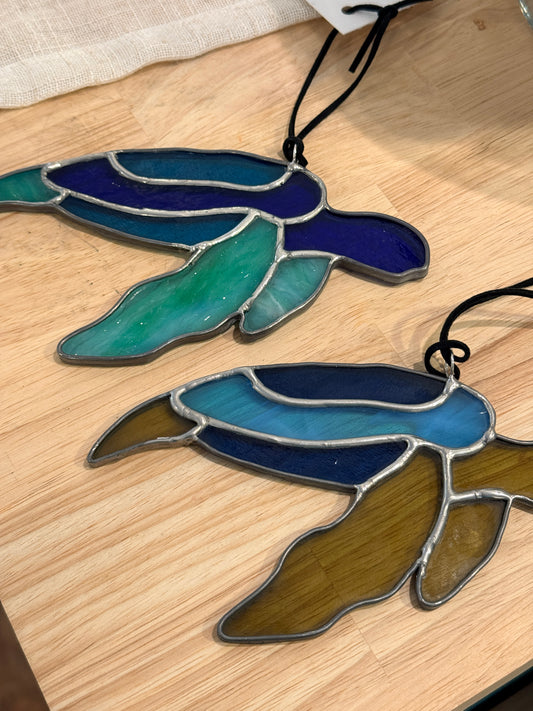 Turtle stained glass suncatcher