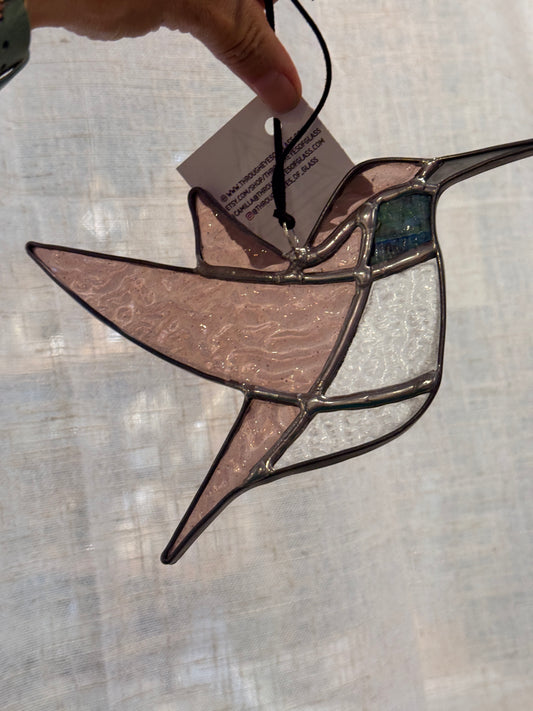 Hummingbird suncatcher stained glass