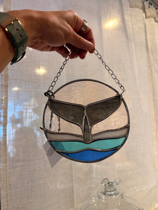Whale tail circle stained glass