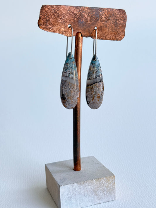 Neela Jasper Earrings Silver