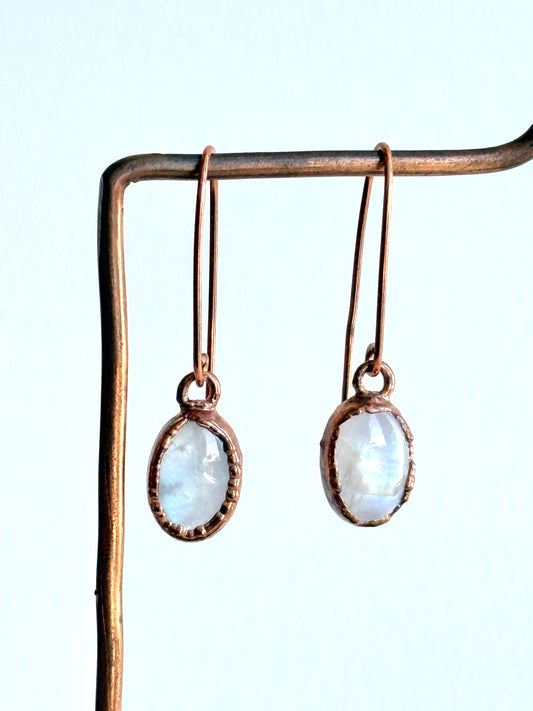 Dainty Moonstone Dangle Earrings