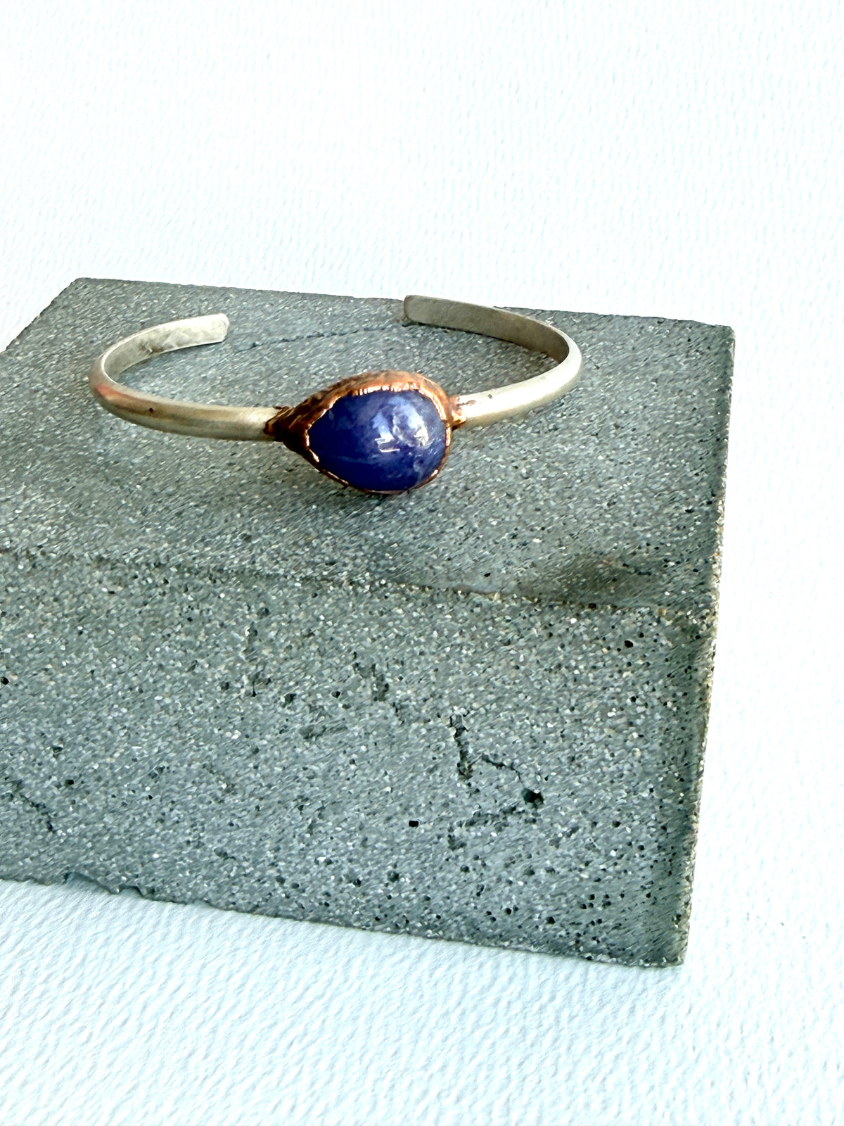 Tanzanite Copper and Silver Cuff Bracelet
