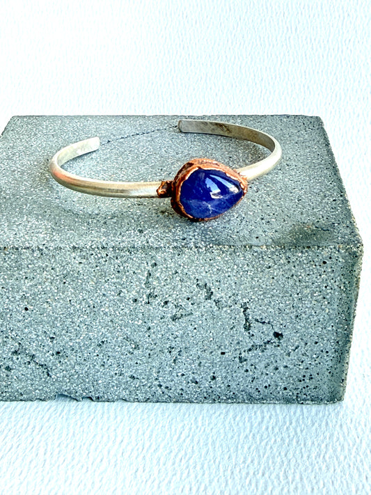 Tanzanite Copper and Silver Cuff Bracelet