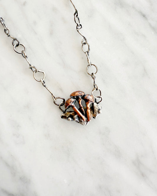 Copper Mushroom Necklace