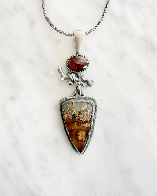 Grow Plume Agate Necklace