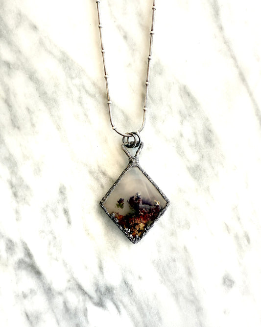 Inner Peace Necklace with Moss Agate