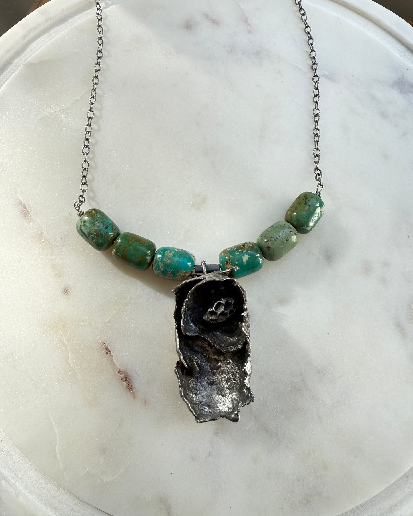 Wasp Nest Turquoise Necklace