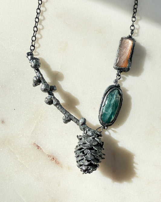Rugged Elegance Pine Cone Necklace
