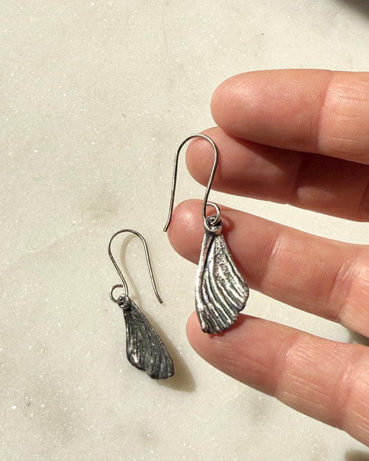Butterfly Wing Earrings in Silver