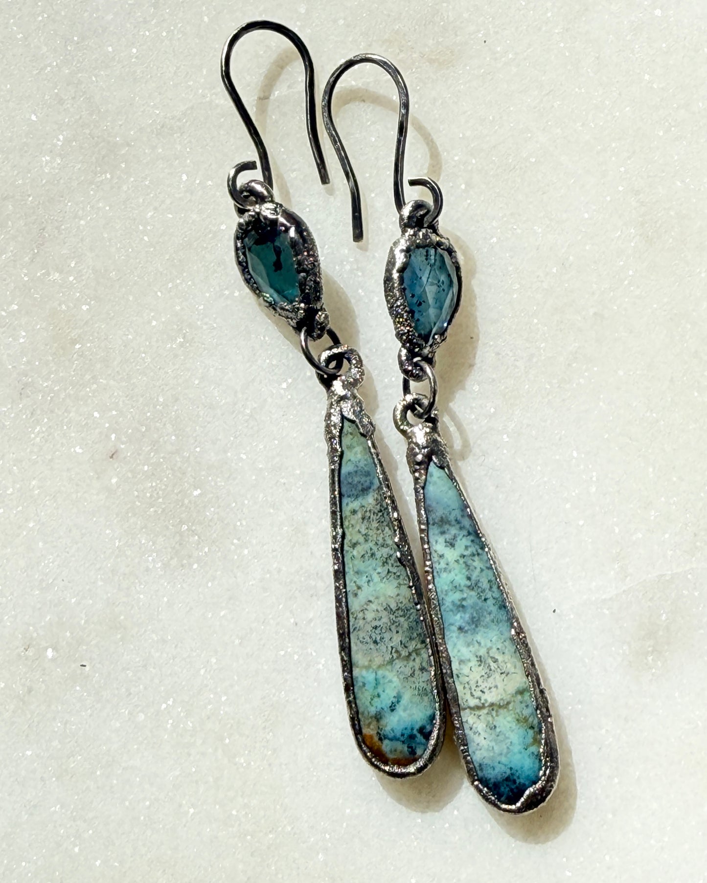 Beautiful Blue Dangle Earrings