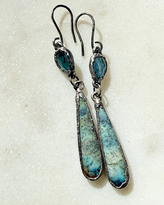 Beautiful Blue Dangle Earrings