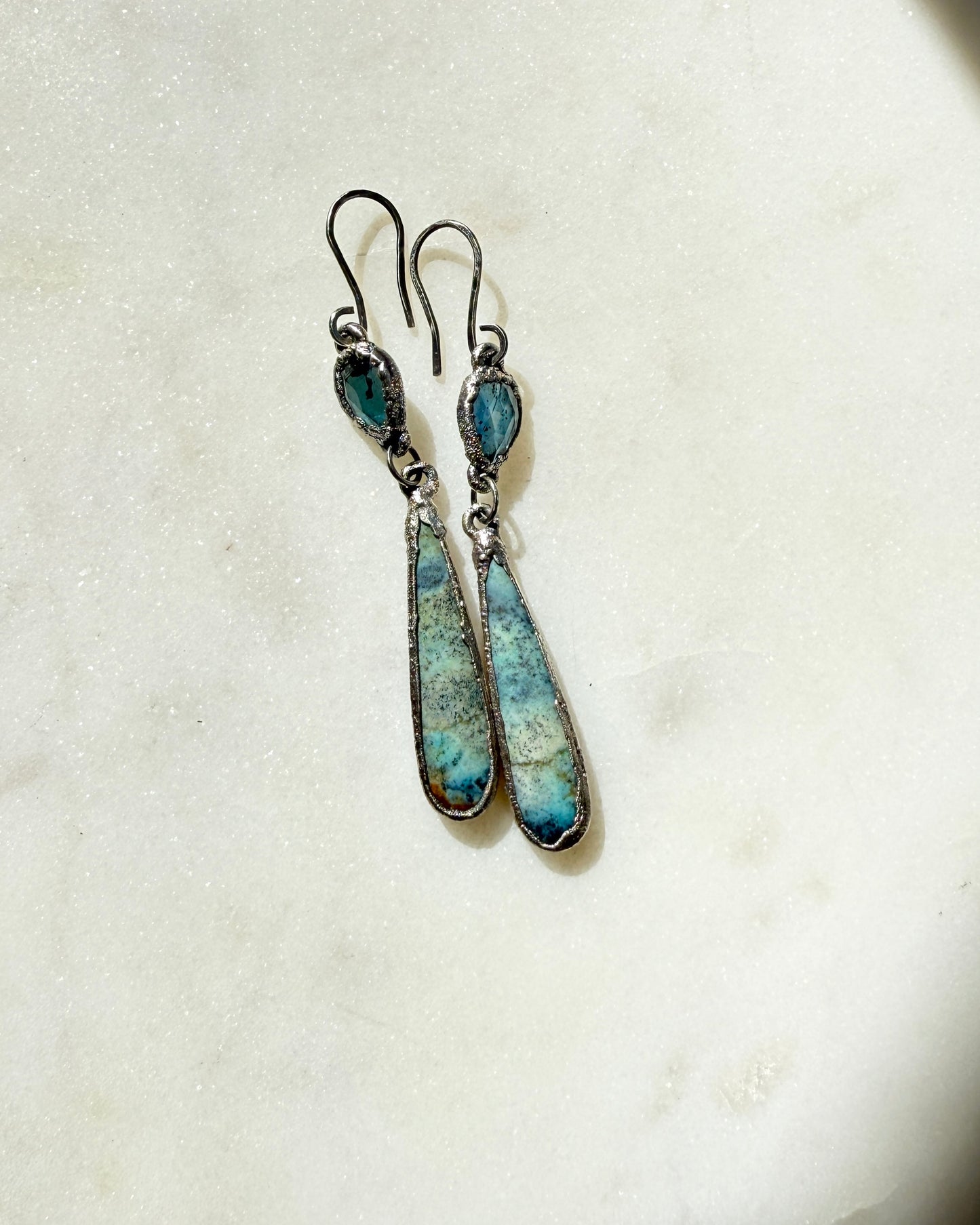 Beautiful Blue Dangle Earrings