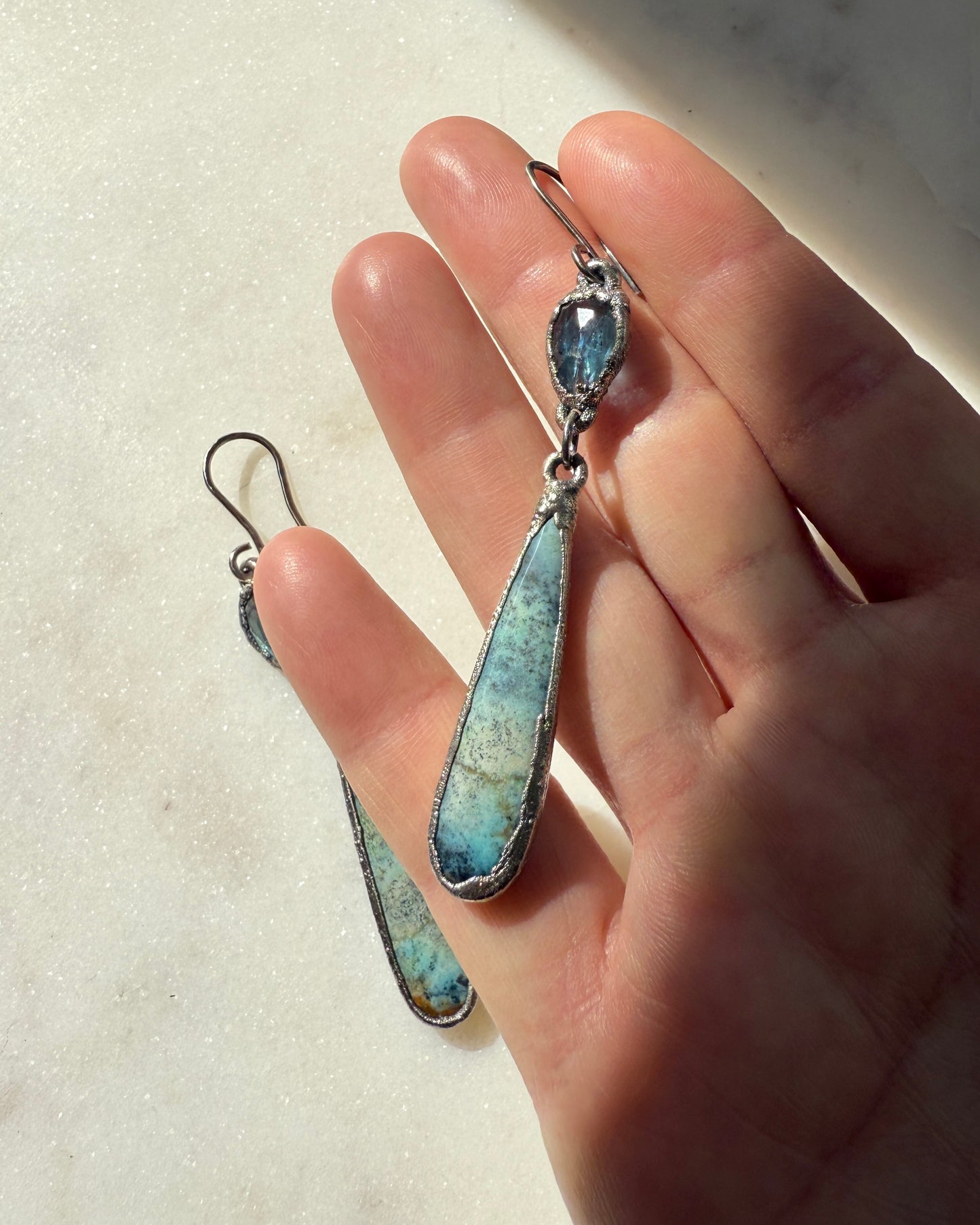 Beautiful Blue Dangle Earrings