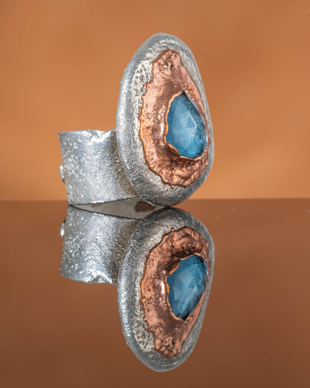 Blue Topaz Adjustable Ring