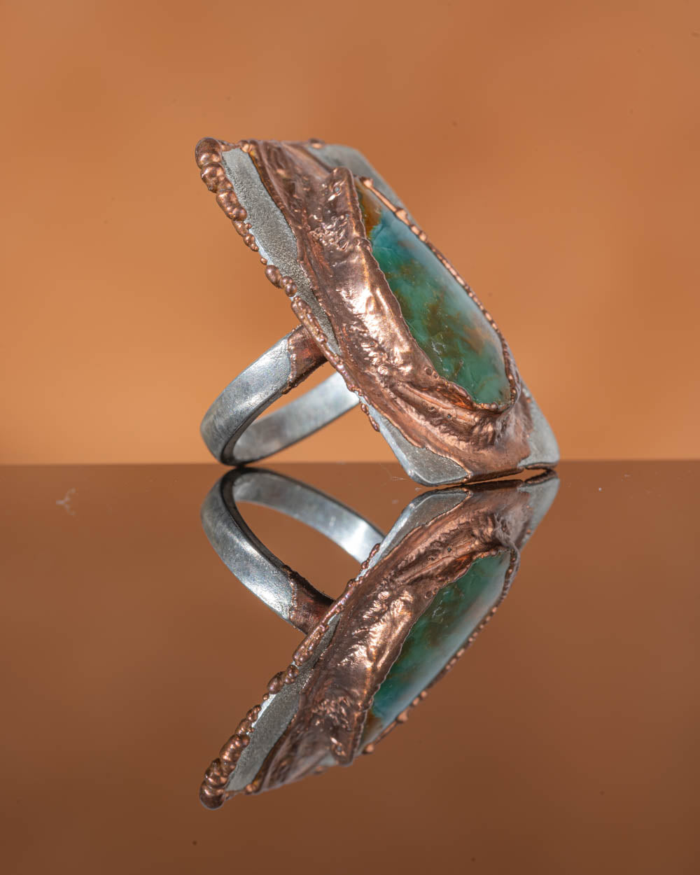 Opal Wood Statement Ring size 7