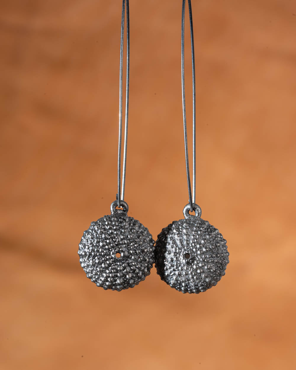 Long Sea Urchin Dangle Earrings