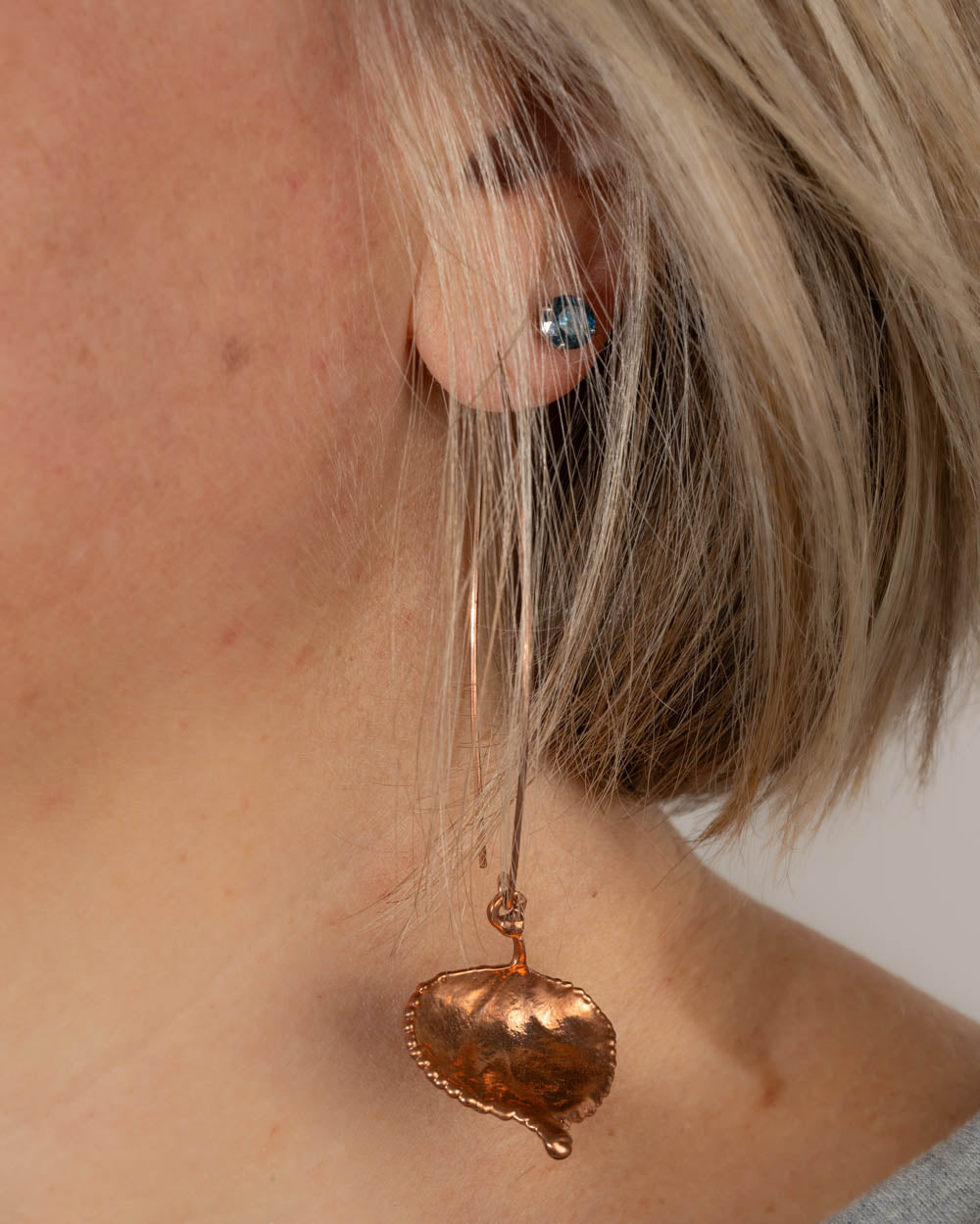 Long Aspen Leaf Earrings