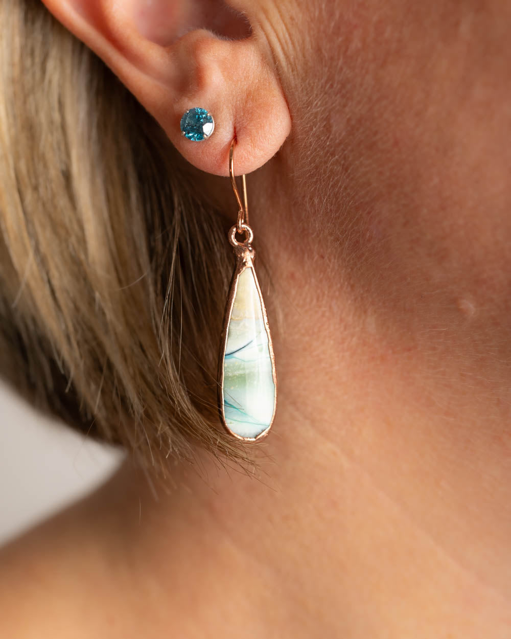 Gorgeous Wood Opal Earrings