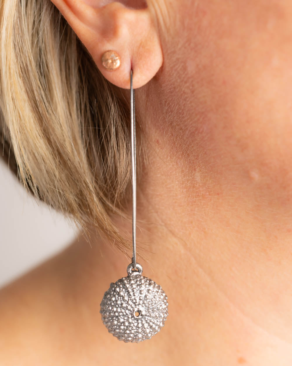 Long Sea Urchin Dangle Earrings