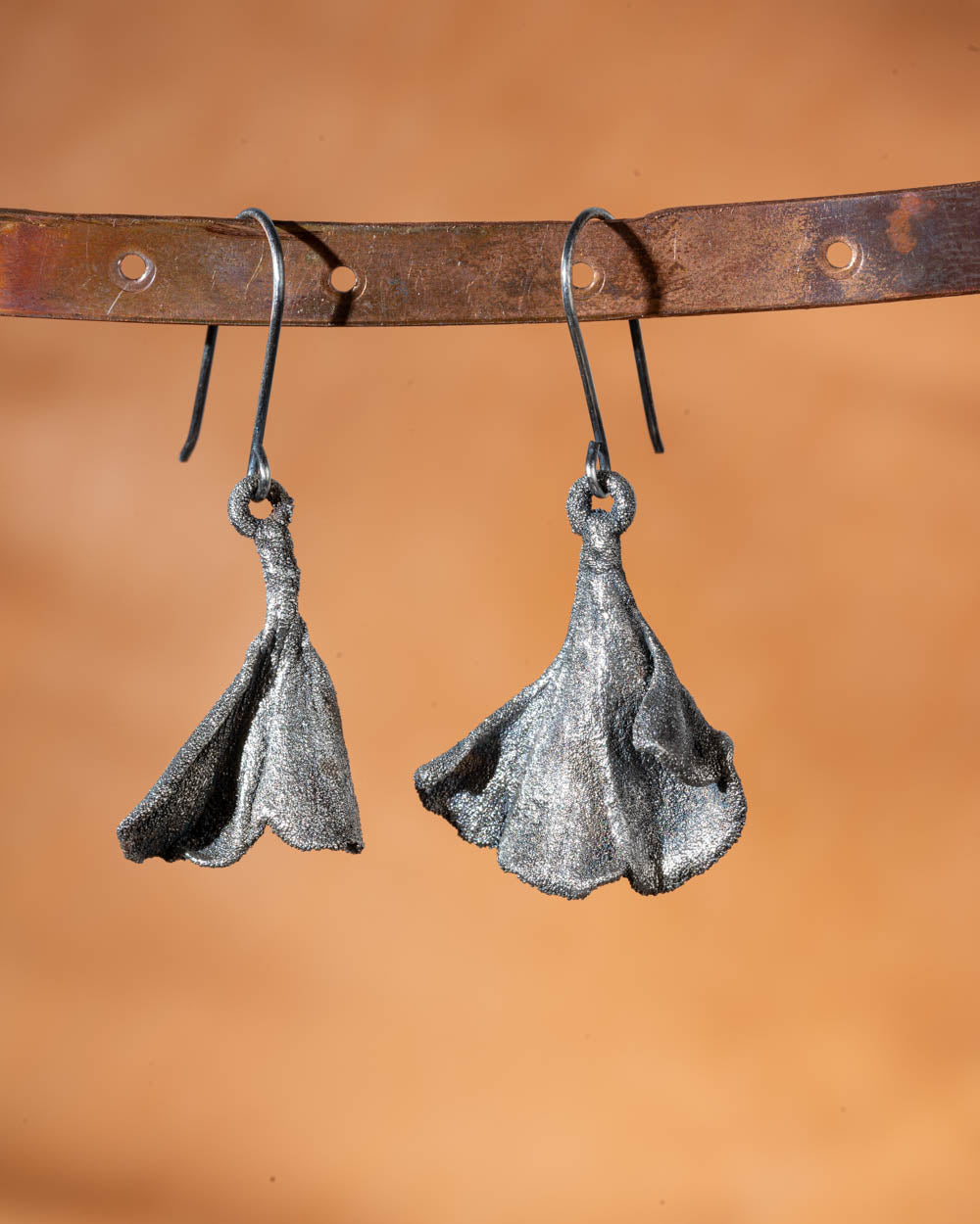 Small Silver Gingko Leaf Earrings