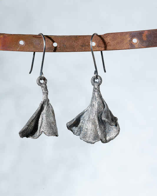 Small Silver Gingko Leaf Earrings