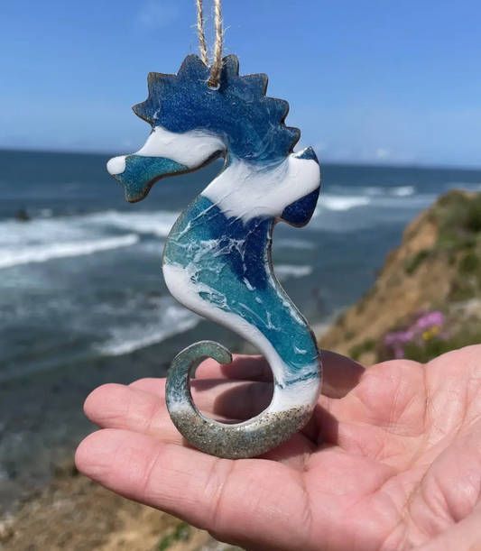 Seahorse Ocean Inspired Resin Ornament