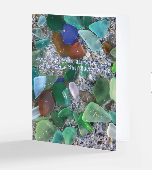 Sea Glass Greeting Cards - close-up