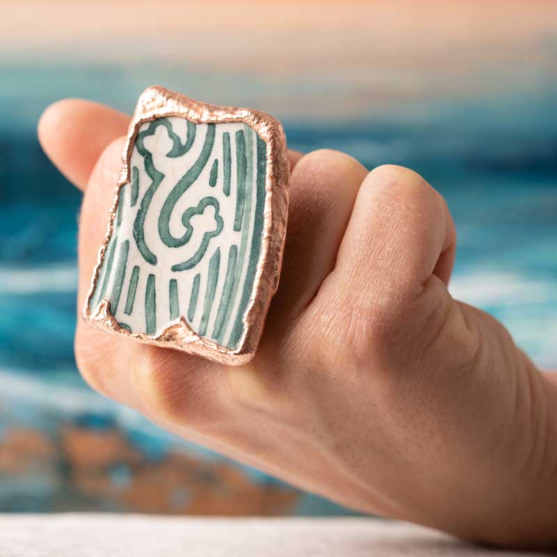 big sea pottery ring