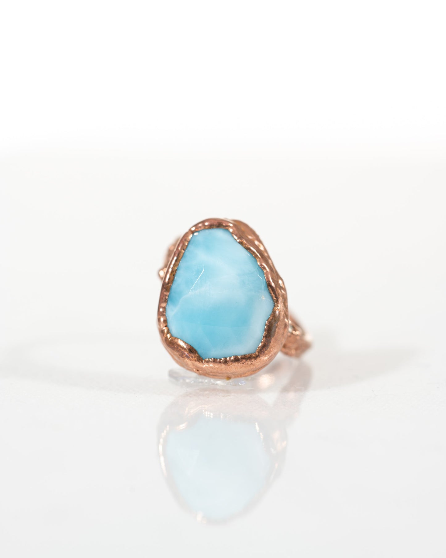 Larimar in Copper Ring sz 6.5