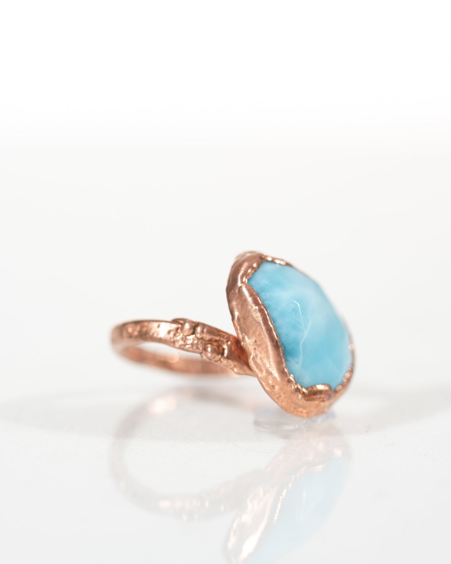 Larimar in Copper Ring sz 6.5