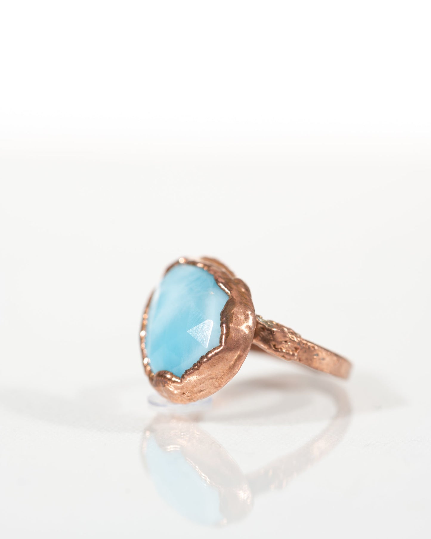Larimar in Copper Ring sz 6.5