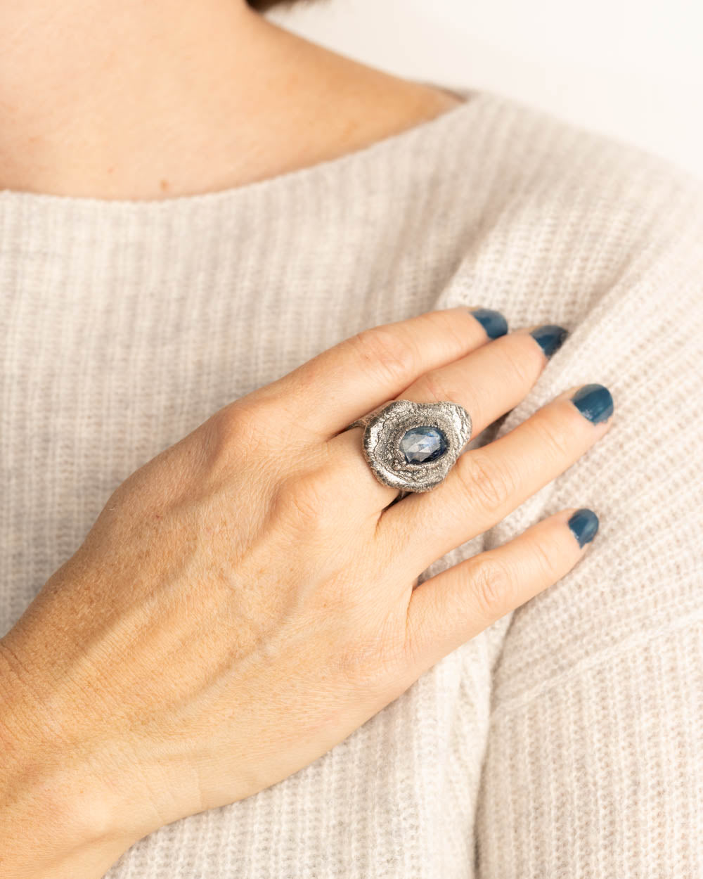 Blue Kyanite Organic Ring