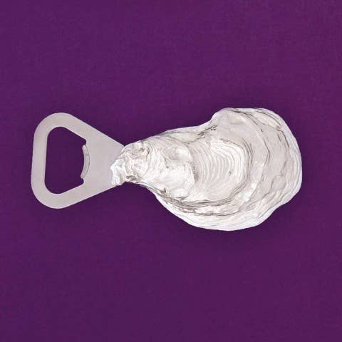 Oyster Shell Bottle Opener — Real Oyster Shell & Pewter | Coastal Kitchen Gift