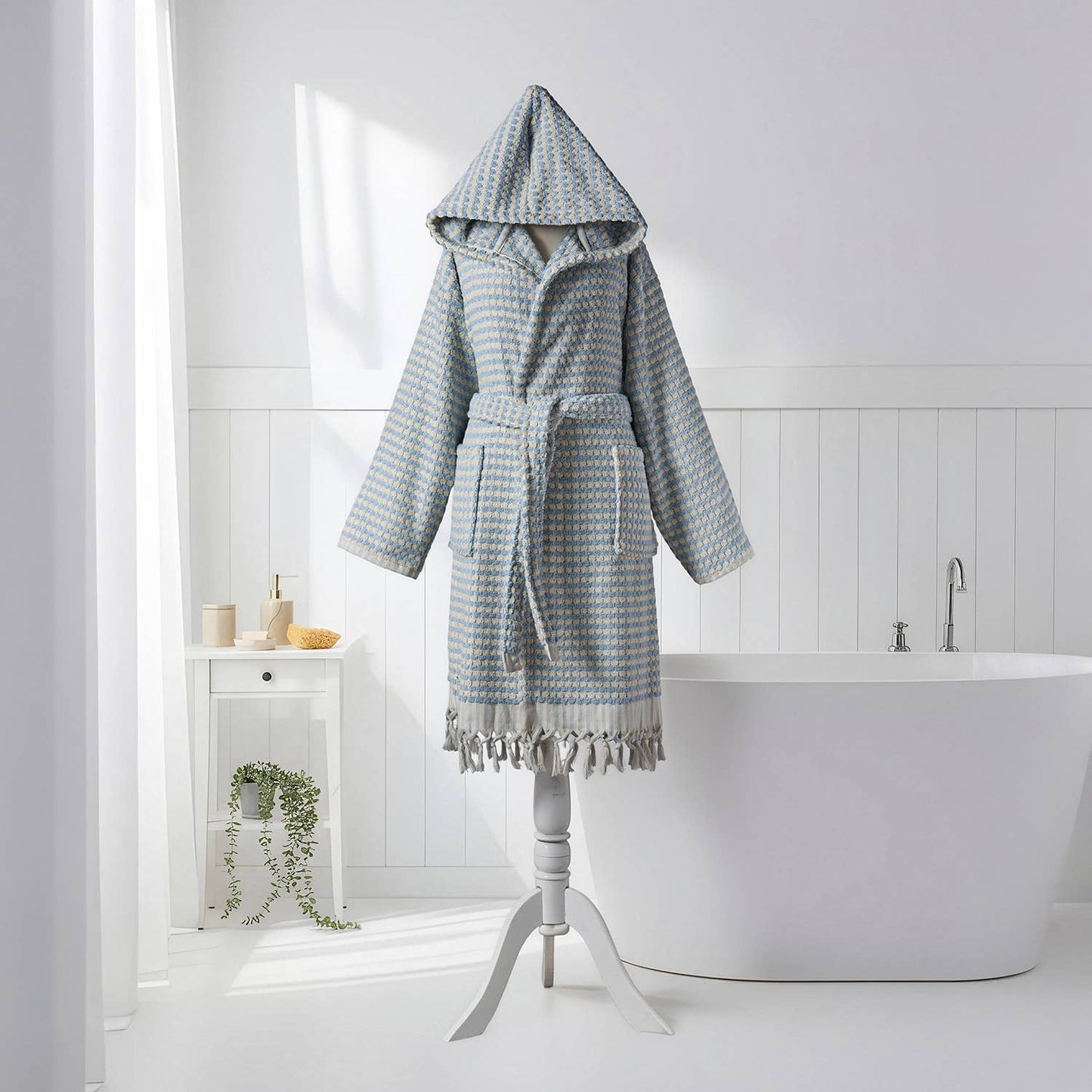 Pom Pom Bathrobe Handloom Turkish Cotton Resort Heavy Luxury