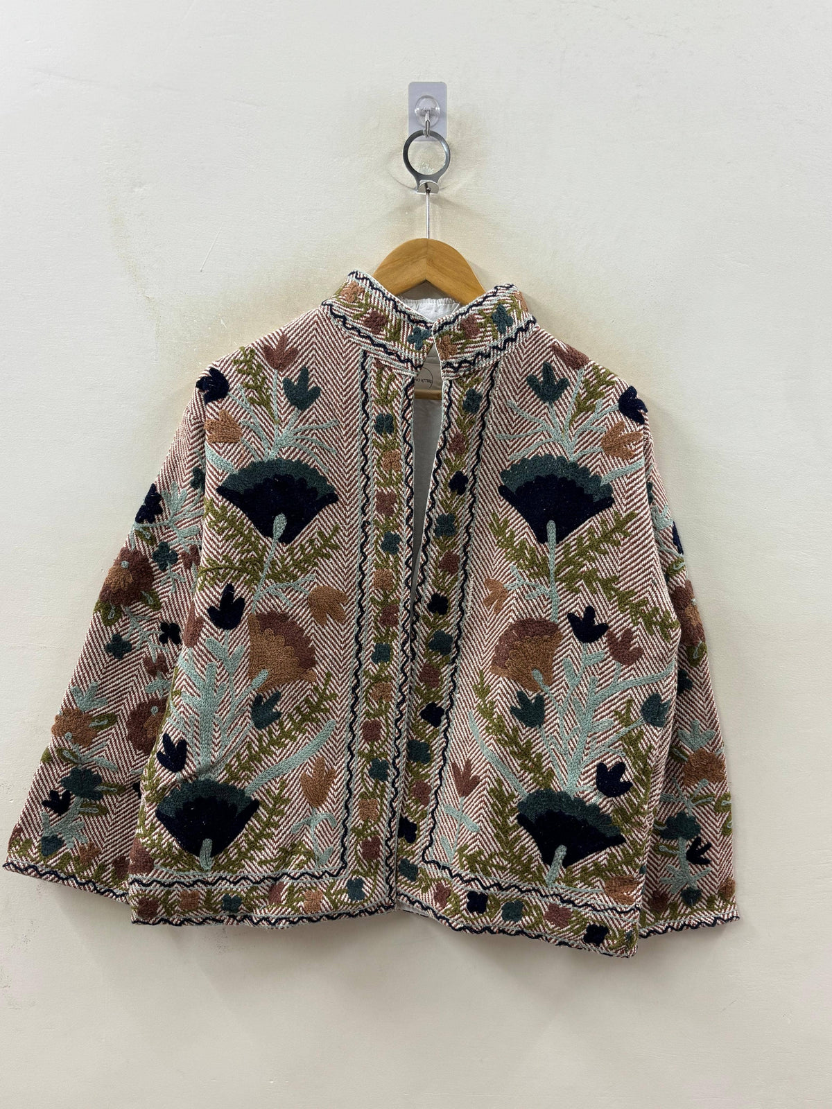 Embroidered Herringbone Cotton Jacket