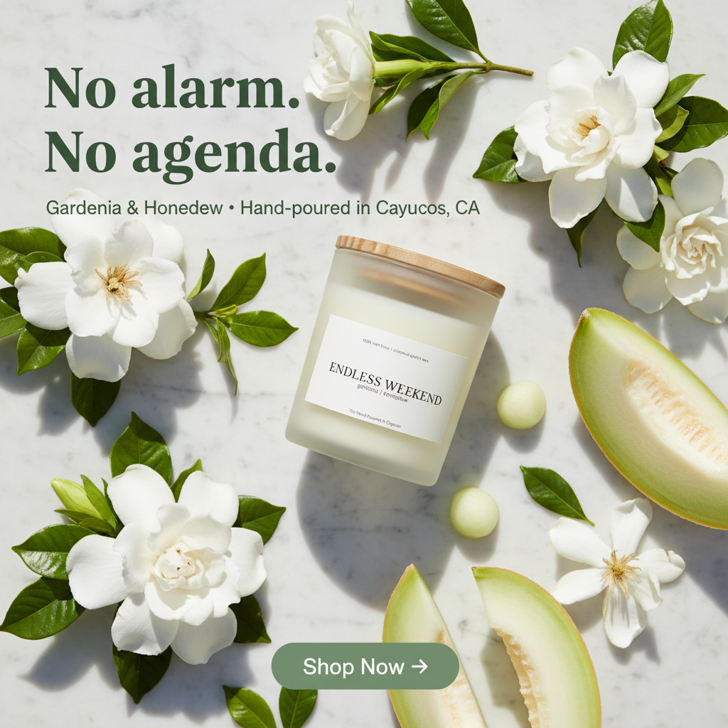 Endless Weekend candle ad creative