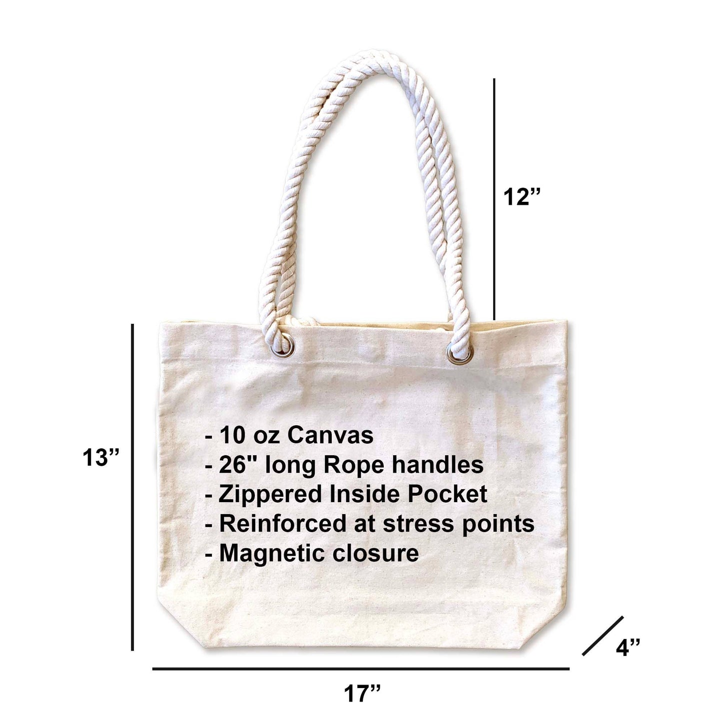 Cayucos Beach Tote with Rope Handles – Salty