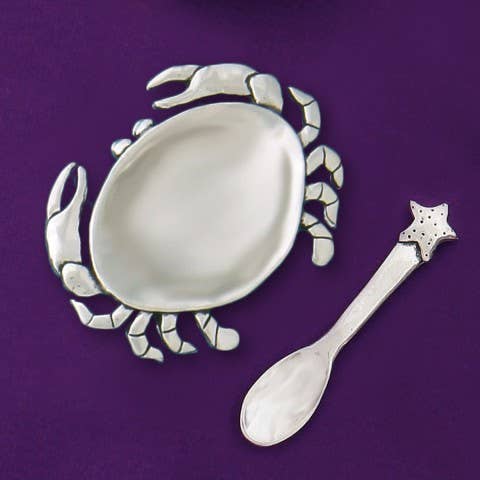 Crab Salt Cellar with Spoon