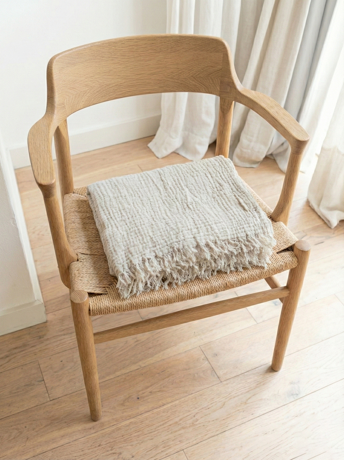 4-Layer Muslin Cotton Throw Blanket — Organic Cotton Gauze | Lightweight Bed or Couch Throw