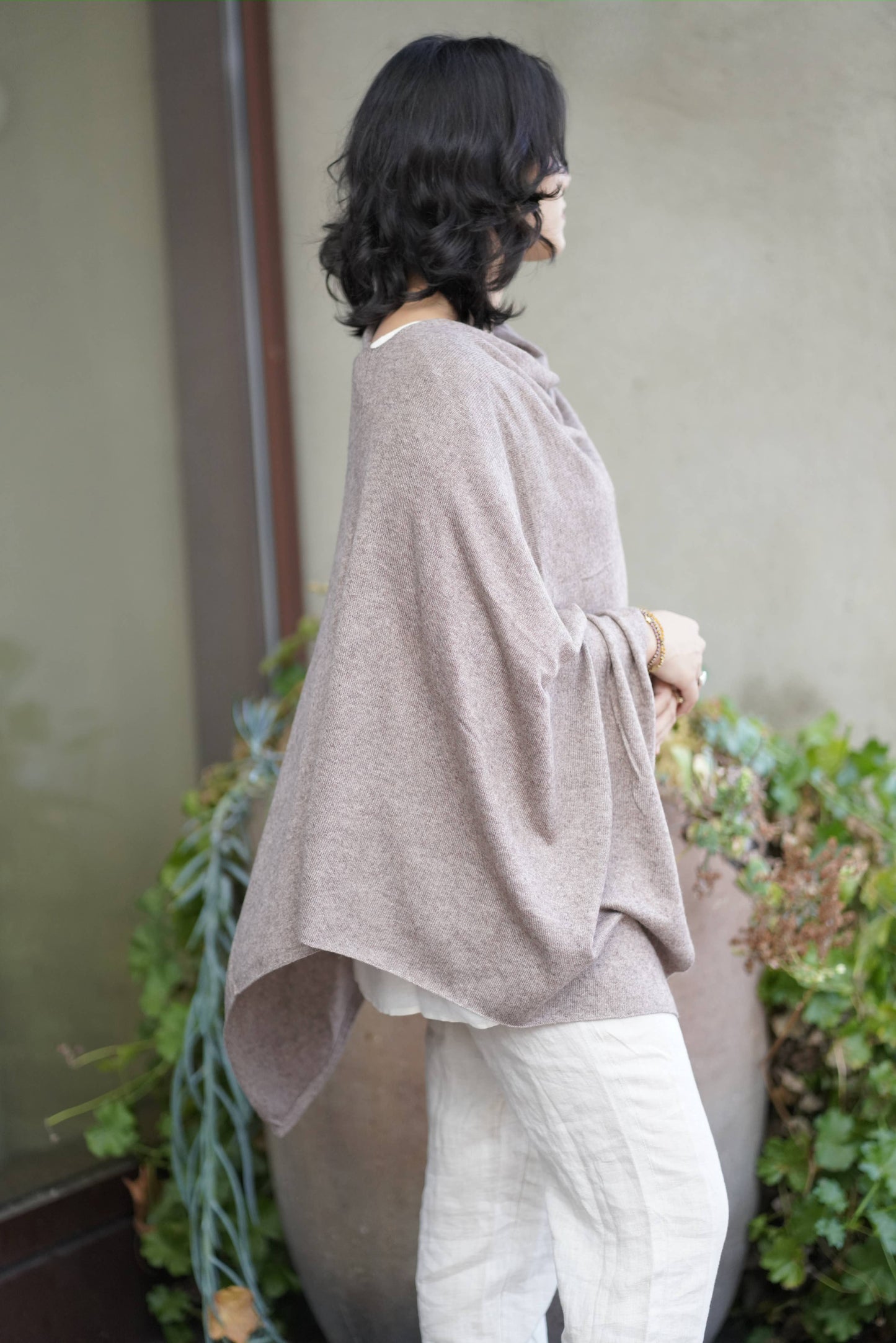 Cashmere Poncho Mocha 