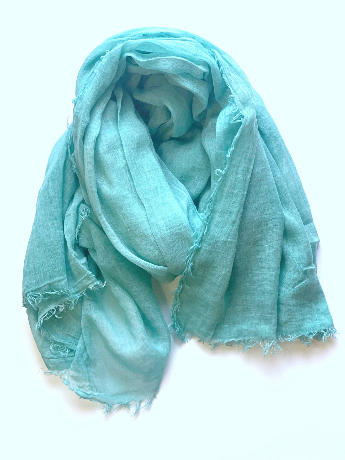 Stone Washed Cotton Scarf Turquoise