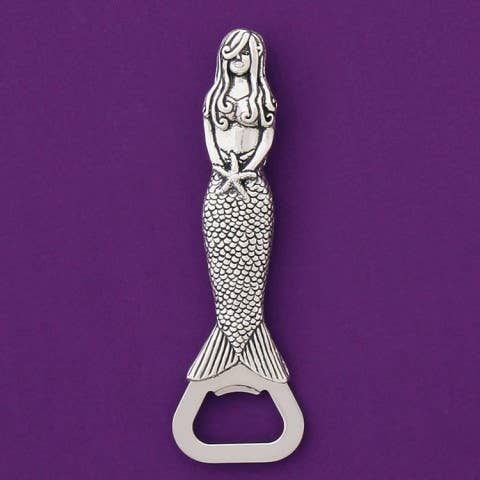 Mermaid Bottle Opener — Handcrafted Pewter | Coastal Kitchen Gift
