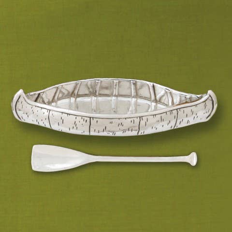 Large Canoe Dish with Paddle