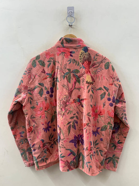 The Paradise Garden Cotton Velvet Jacket — Dusty Rose