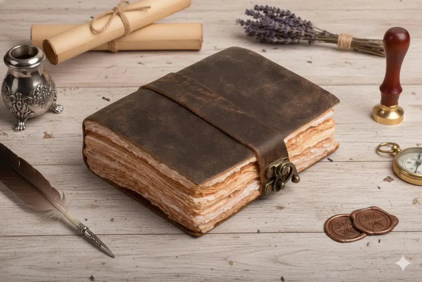 Handmade Leather Journal with Key