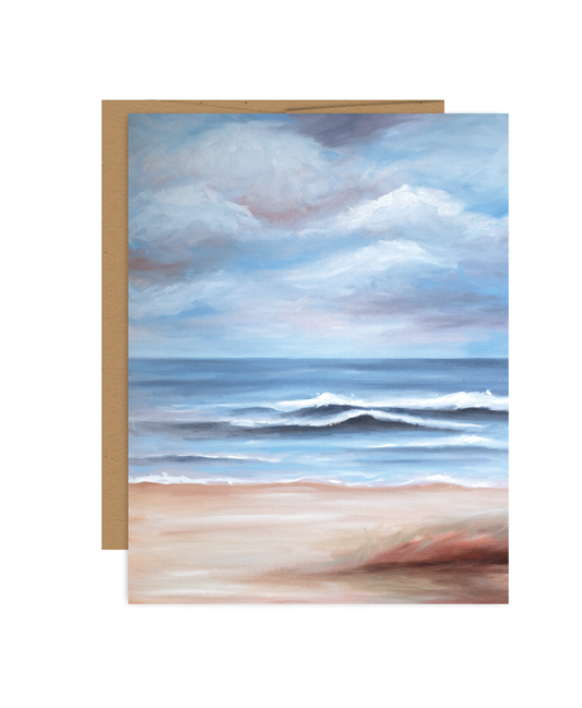Vertical Ocean Landscape Blank greeting card